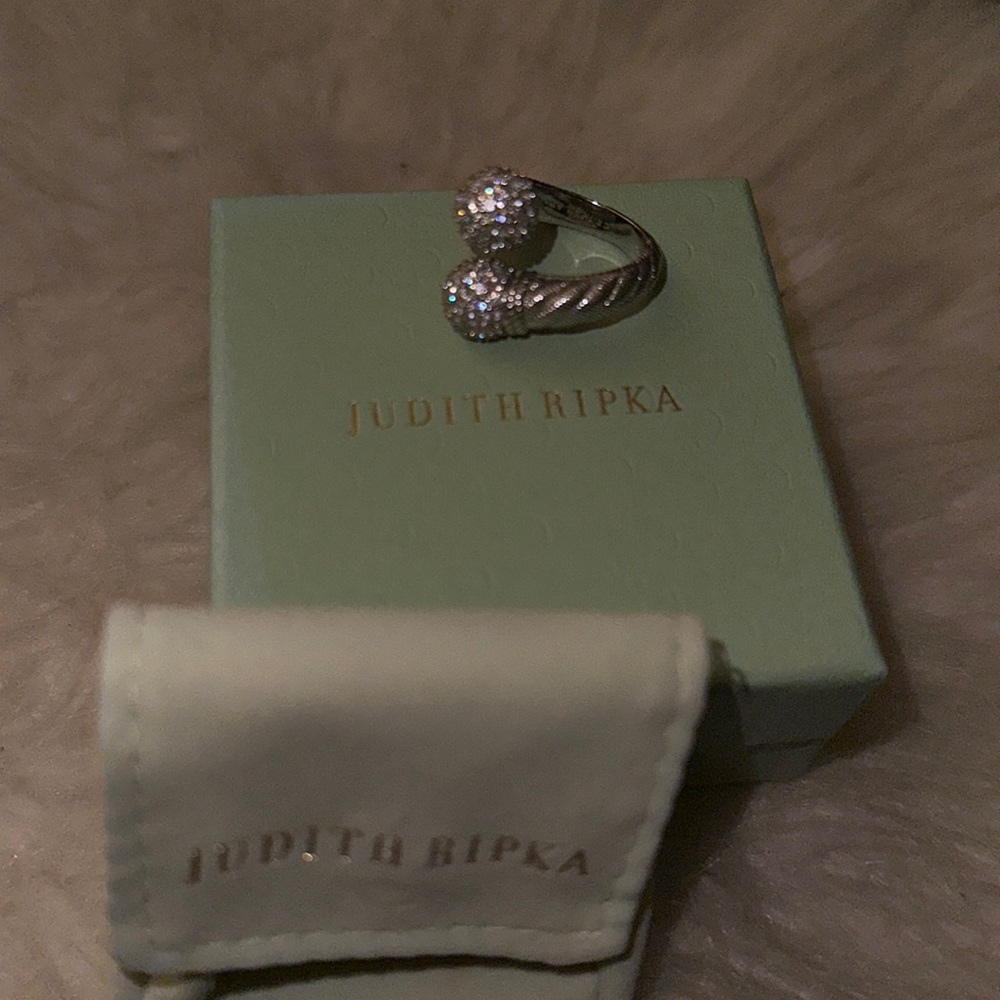 925 Sterling Silver Judith Ripka Index or middle finger ring.